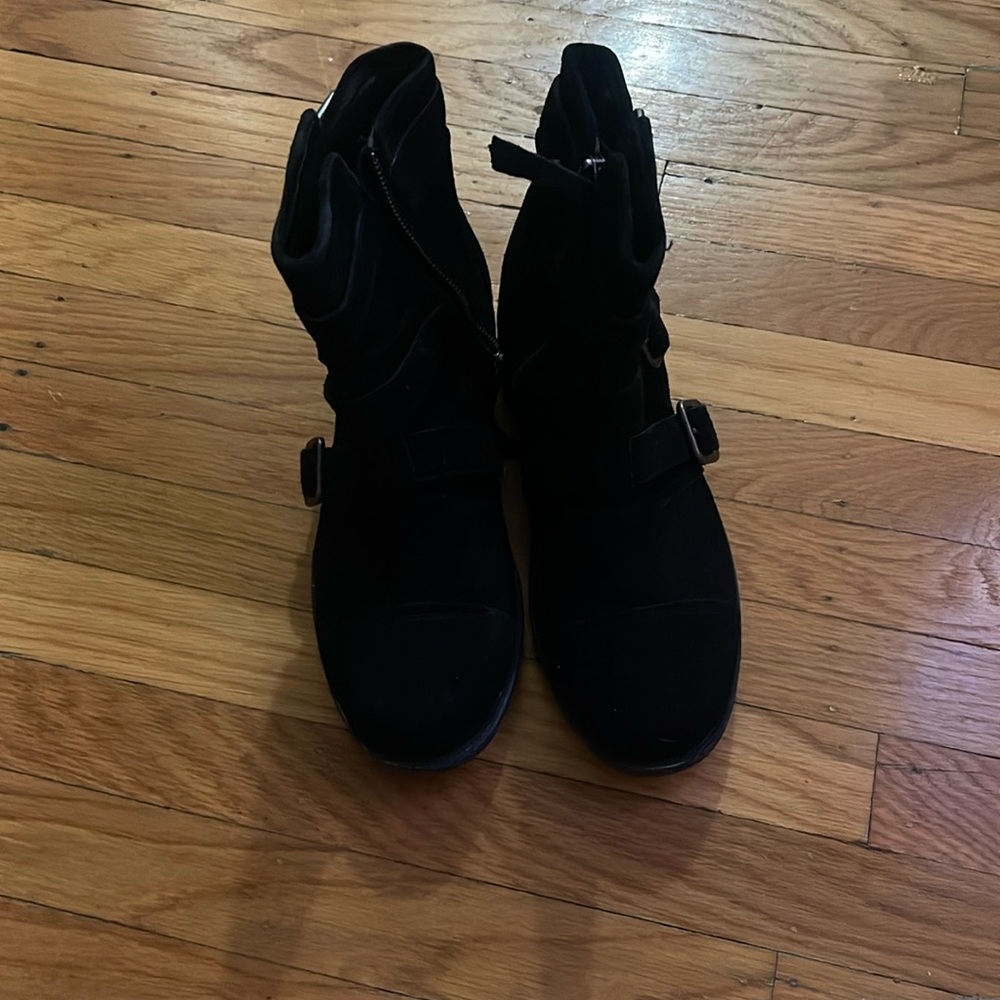 UGG black suede boots.